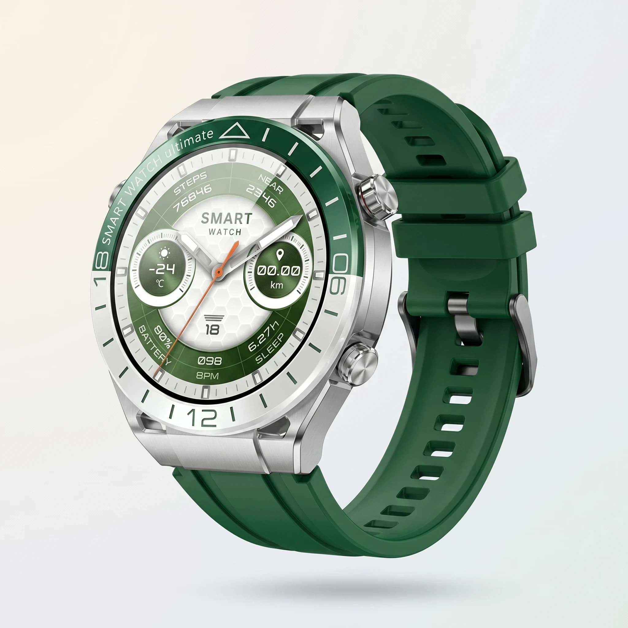 Premium Green Smartwatch with Multifunctional Display